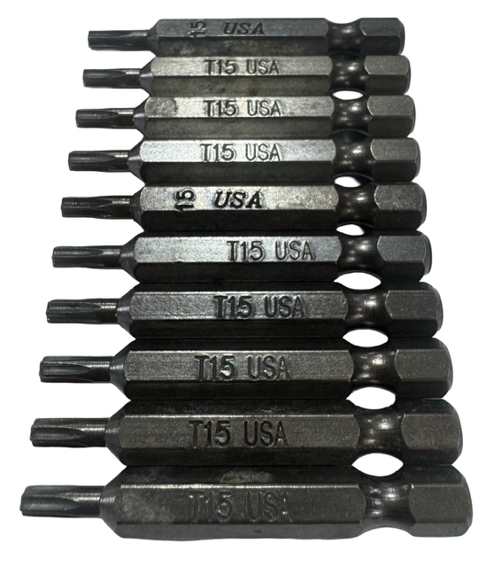 Montana T15 Impact Ready Torx Screw Driver Bits 2" Overall 10 Pack USA