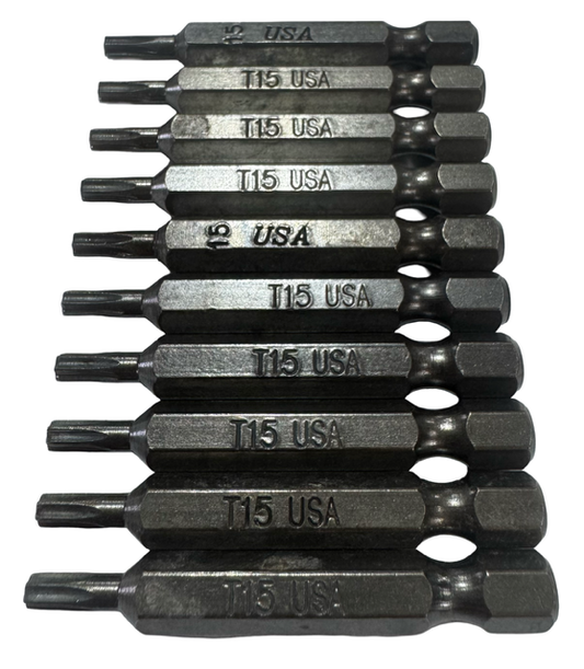 Montana T15 Impact Ready Torx Screw Driver Bits 2" Overall 10 Pack USA