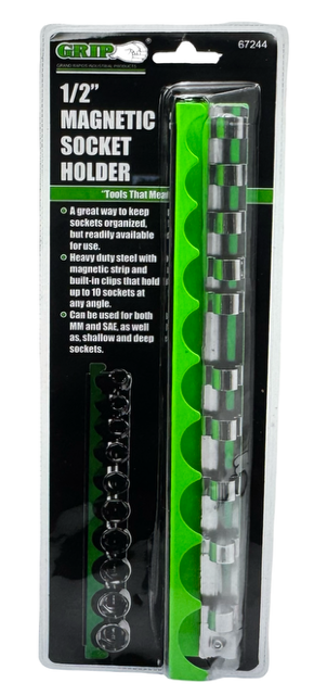 GRIP 3/8" Drive Magnetic Socket Holder with 12 Clips