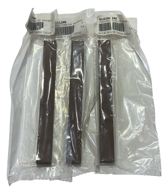 1/4" x 5/8" x 6" Finishing Stone 220 Grit 3 Pack USA Made