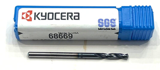 SGS 2.1mm Solid Carbide Drill 3xD TA Coating 2 Flute 145° Point USA Made 68669