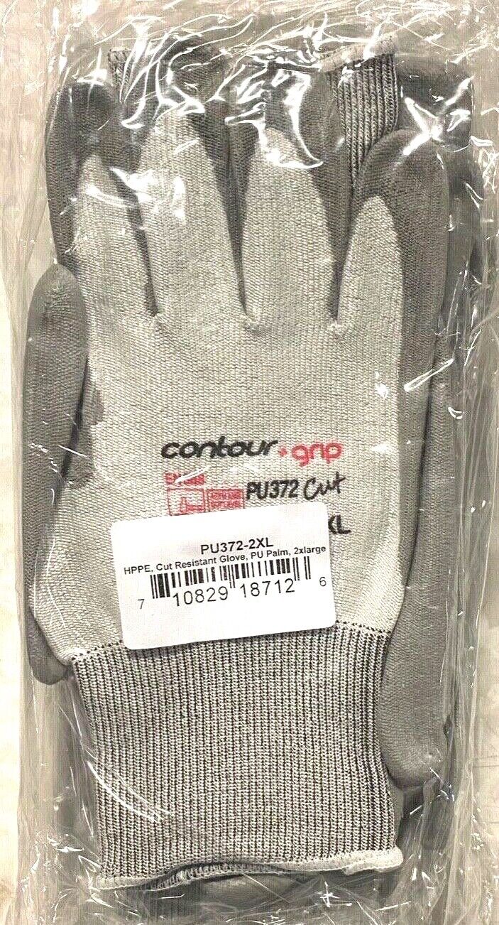 HPPE Cut Resistant Glove PU Palm ANSI Cut Level 2 Soft Fiber Size 2XL 12 Pair