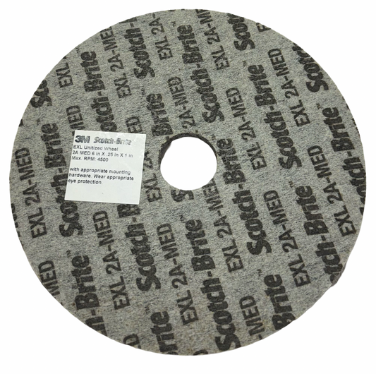 3M 6" x 1/4" x 1" EXL Unitized Wheel 2A MED