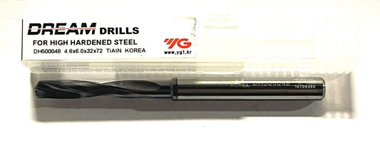 YG-1 4.8mm Solid Carbide Drill 6xD 140° TiAlN Coating DREAM Drills DH500048