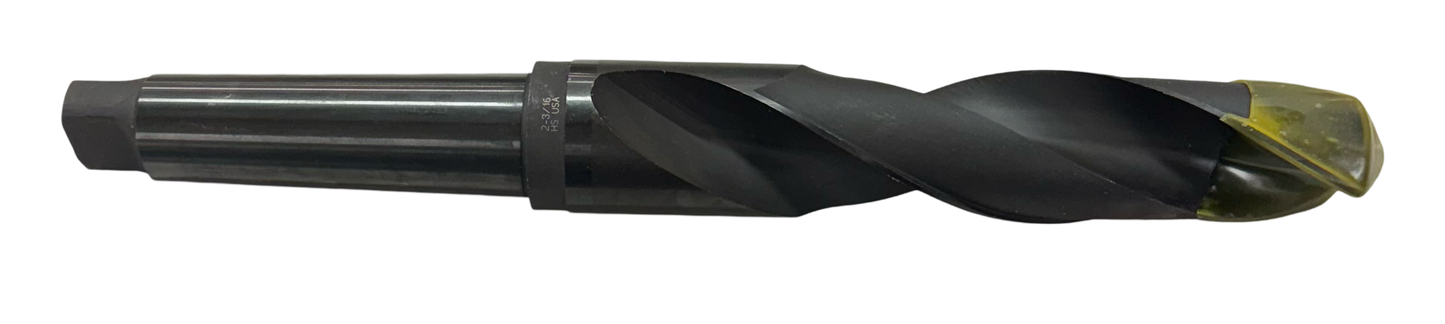 2-3/16" HSS Taper Shank Drill 5MT Black Oxide 118 Deg USA Made