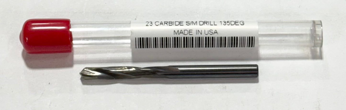 RapidKut #23 Solid Carbide Drill 2 Flute Screw Machine Length 135 Deg USA