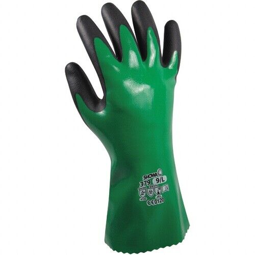 SHOWA 12" Glove Chemical Resistant Fully Coated Nitrile Foamed Dip Size Large