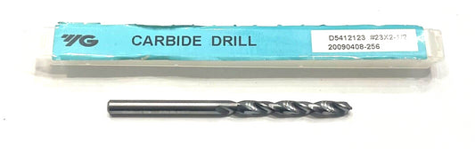 YG #23 Solid Carbide Drill 118° Jobber Length 2 Flute Drill Bit