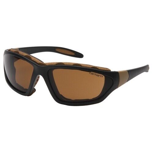 Carhartt Safety Glasses Anti-Fog Sandstone Bronze Frame Black Tan Frame