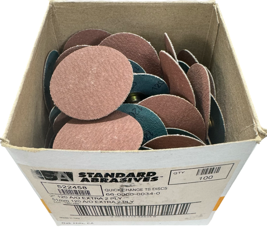 Standard Abrasives 2" Turn-On Quick Change Sanding Discs 120 Grit AO 100 Pack