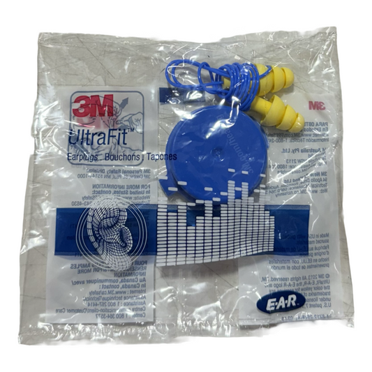 3M E-A-R UltraFit Earplugs Corded with Carrying Case 25 dB 5 Pack