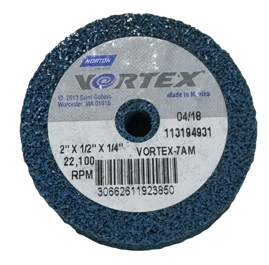 Norton VORTEX 2" x 1/2" x 1/4" Unitized Deburring Wheel Aluminum Oxide Medium