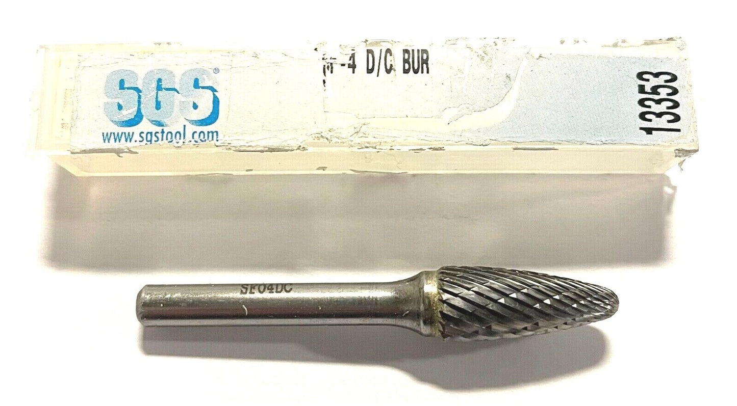 SGS SF-4 Carbide Double Cut Tree With Radius Burr 7/16" Diameter 1/4" Shank USA