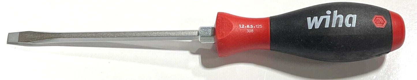 Wiha 6.5mm x 125mm Slotted Heavy Duty Screwdriver SoftFinish 30817