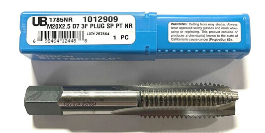 Union Butterfield M20 x 2.5mm Tap HSS Spiral Point Plug Tap D7 3 Flute NR USA