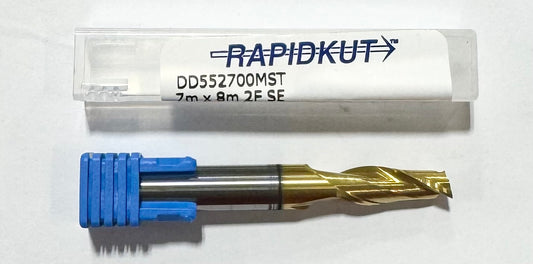 RapidKut 7mm Carbide End Mill 2 Flute Tin Coated USA Made