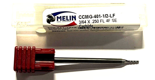 Melin 3/64" Carbide End Mill 4 Flute USA Made