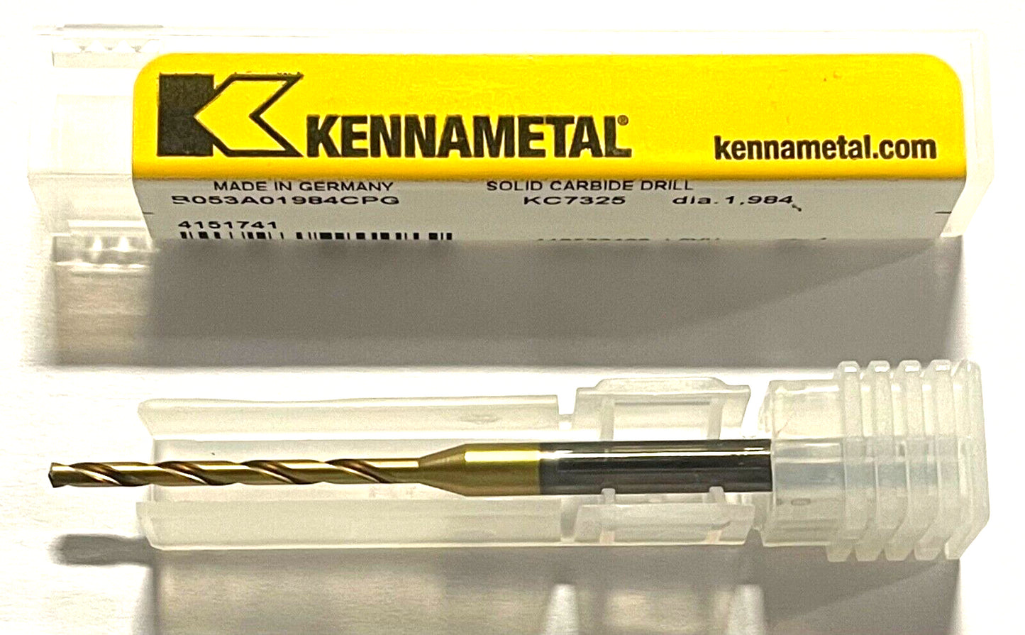 Kennametal GOdrill 1.98mm Solid Carbide Drill 8xD Coolant Thru Tin Coating