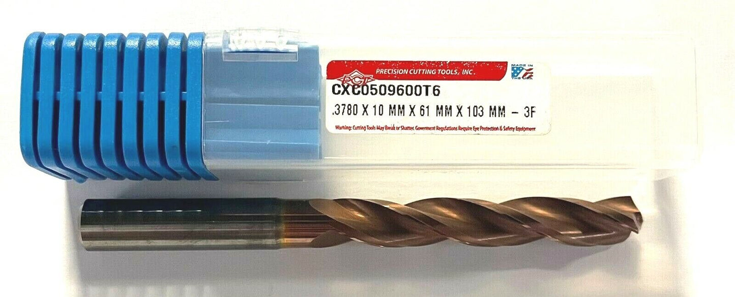 PCT .3780 Solid Carbide Drill Coolant Thru ZrCN Coated 3FL 130° 5xD USA Made