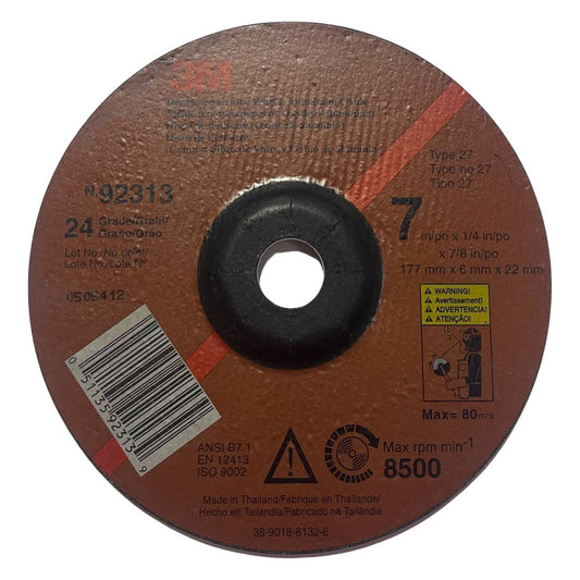 3M Cubitron 7" x 1/4" x 7/8" Depressed Center Cut Off Wheel A/O 24 Grit Type 1