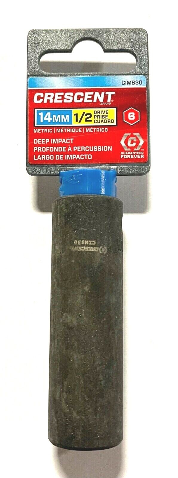 Crescent 1/2" Drive 14mm Deep Impact Socket 6 Point Metric Socket CIMS30