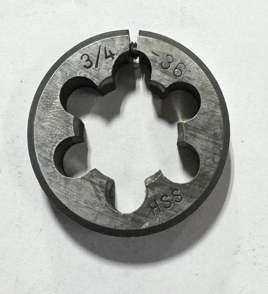 3/4"-36 HSS Special Pitch Round Adjustable Die 1-1/2" OD