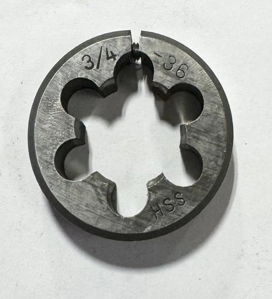 3/4"-36 HSS Special Pitch Round Adjustable Die 1-1/2" OD