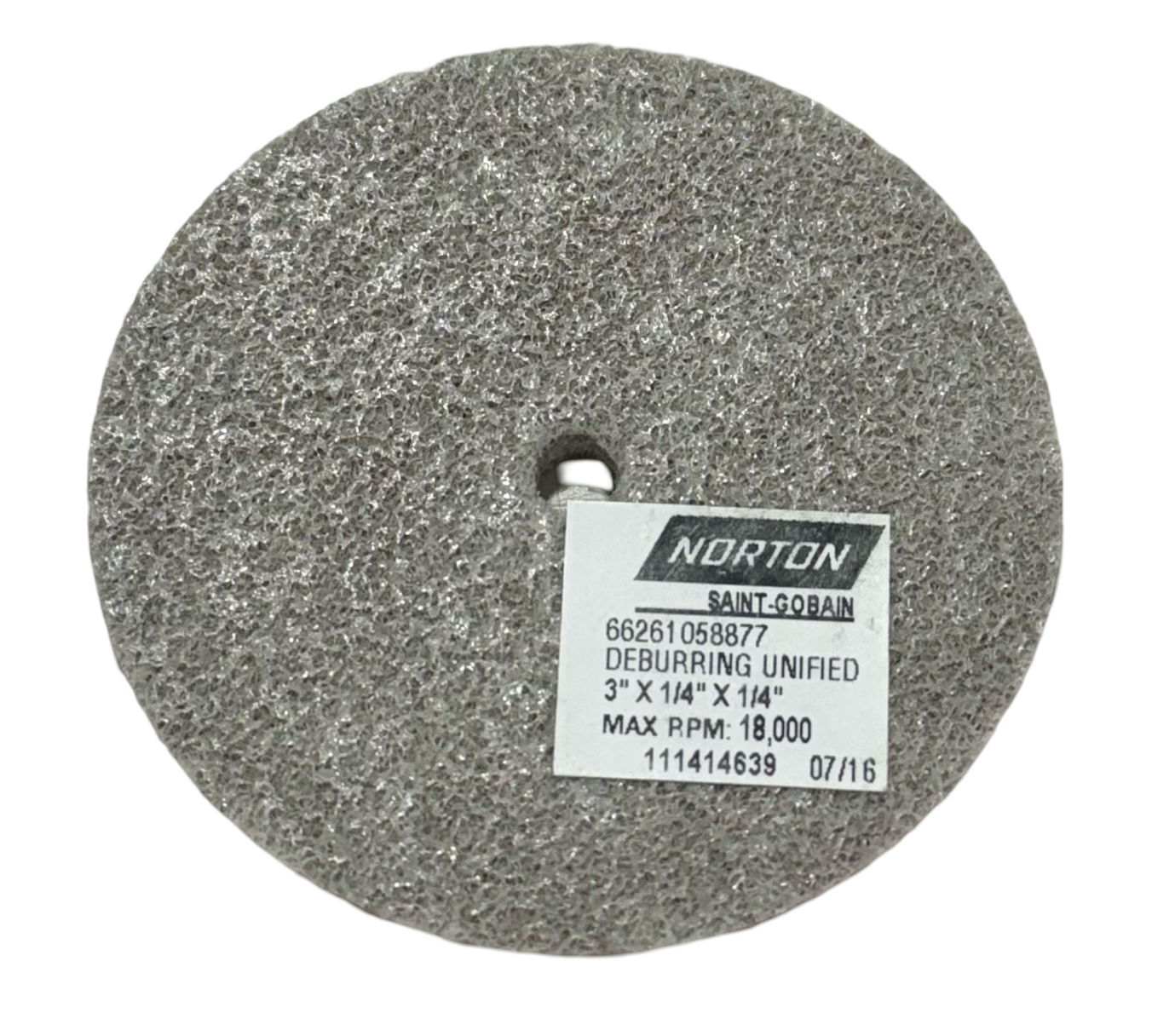 Norton 3" X 1/4" X 1/4" Deburring Unified Wheel Aluminum Oxide