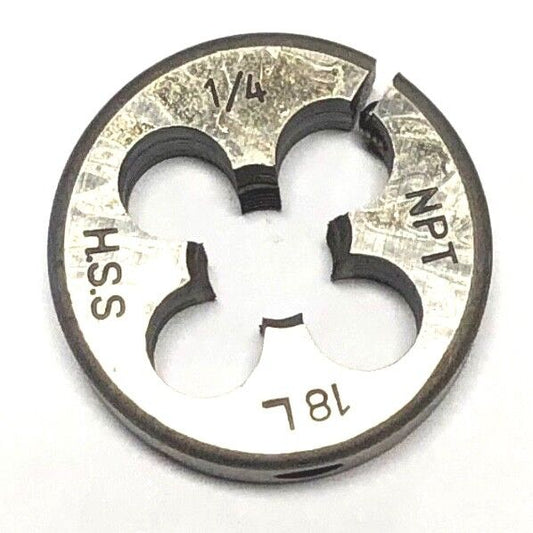 1/4-18 x 1-1/2" Round Adjustable Split Die NPT HSS Left Hand Made In Japan