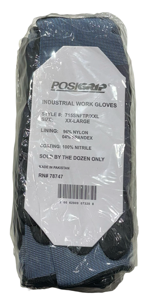 West Chester Black Micro Foam Nitrile Palm Safety Gloves 15 Gauge Size XXL 1 Dozen