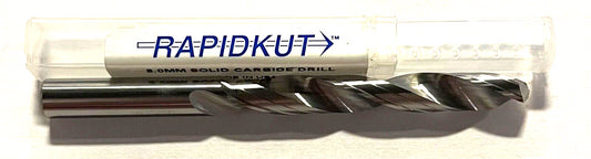 RapidKut 8mm Solid Carbide Drill Jobber Length 2 Flute USA Made