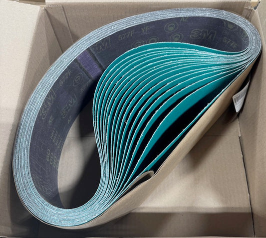 3M 577F 6" x 48" Sanding Belts 60 Grit Zirconia Alumina 16 Pack