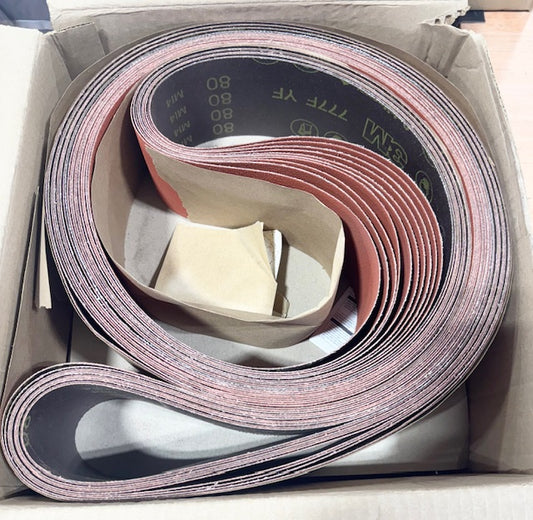 3M 777F 4" x 132" Sanding Belts 80 Grit Ceramic Alumina 25 Pack