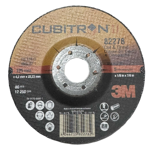 3M Cubitron II 5" x 1/8" x 7/8" Cut & Grind Wheel T27 36+ Ceramic 10 Pack