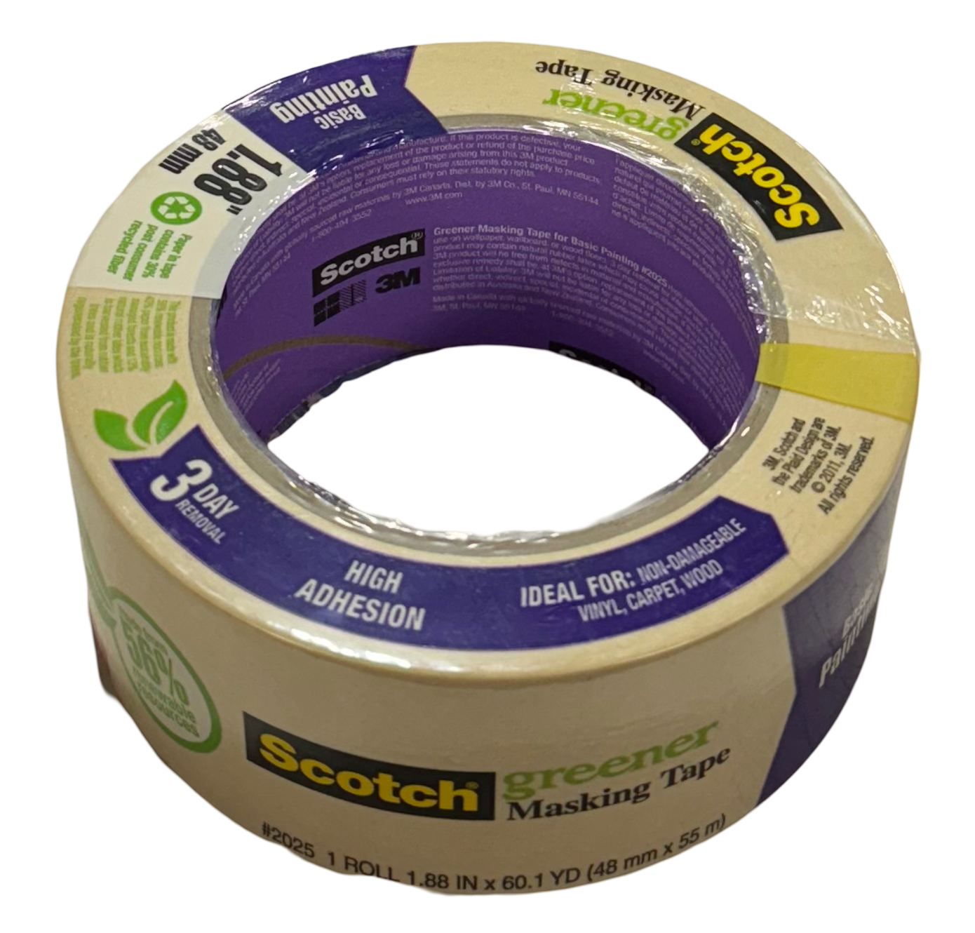 3M Scotch 1.88" x 60.1 yd General Use Masking Tape 1 Roll