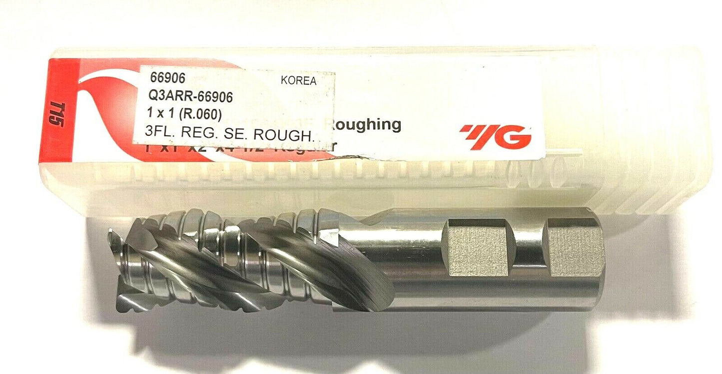 YG-1 Cobalt 1" Roughing End Mill .060 Corner Radius T15 42Â° Helix 3 Flute