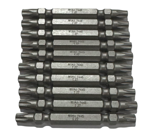 Wiha T27 x 65mm Double Ended Torx Power Bits 10 Pack 74431