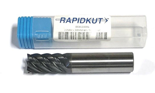 Rapidkut 20mm Carbide End Mill ALTiN Coated 4 Flute Helix