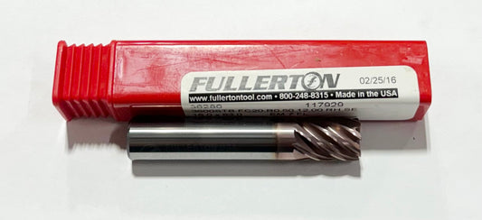 Fullerton 12mm Carbide End Mill 7 Flute FC20 Coated .50mm Corner Radius