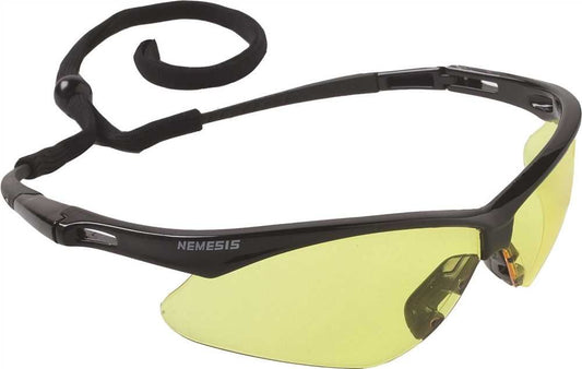 Nemesis Safety Glasses Black Frame Amber Lens