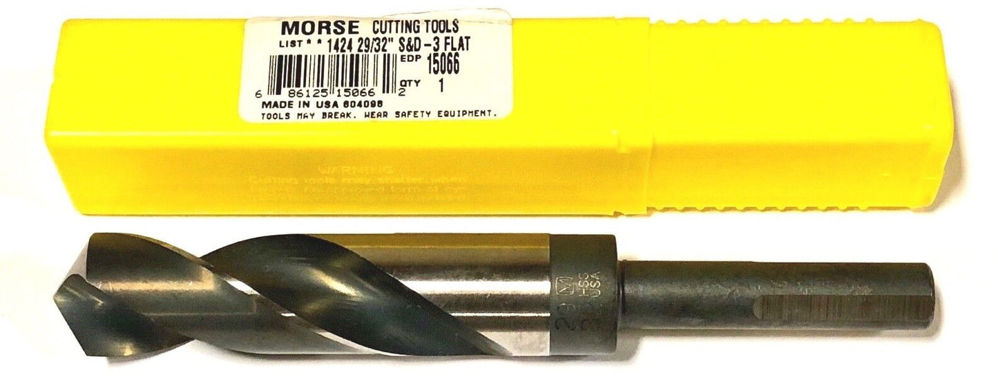 Morse 29/32" Drill Bit 29/32" Silver & Deming Bit High Speed Steel USA Made