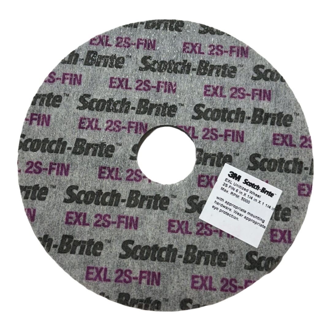 3M Scotch-Brite 6" x 1/4" x 1-1/4" EXL Unitized Wheel 2S FIN