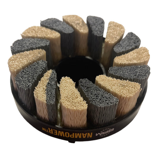 BRM 100mm x 18mm Nampower Nylon Abrasive Turbine Brush 180 Grit