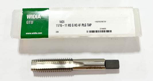 WIDIA 11/16"-11 HSS Hand Tap H3 4 Flute Plug Tap USA Made