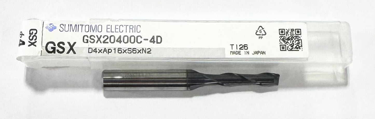 Sumitomo 4mm Carbide End Mill 2 Flute TIAlCrN Coated 30 Deg Helix