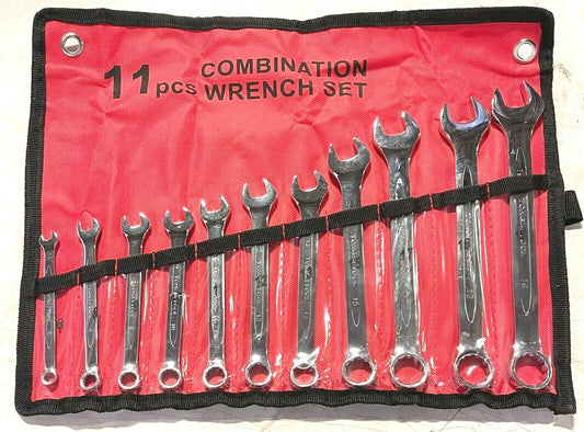 11pc Combination Wrench Set 12 Point 6mm-19mm Fabric Pouch