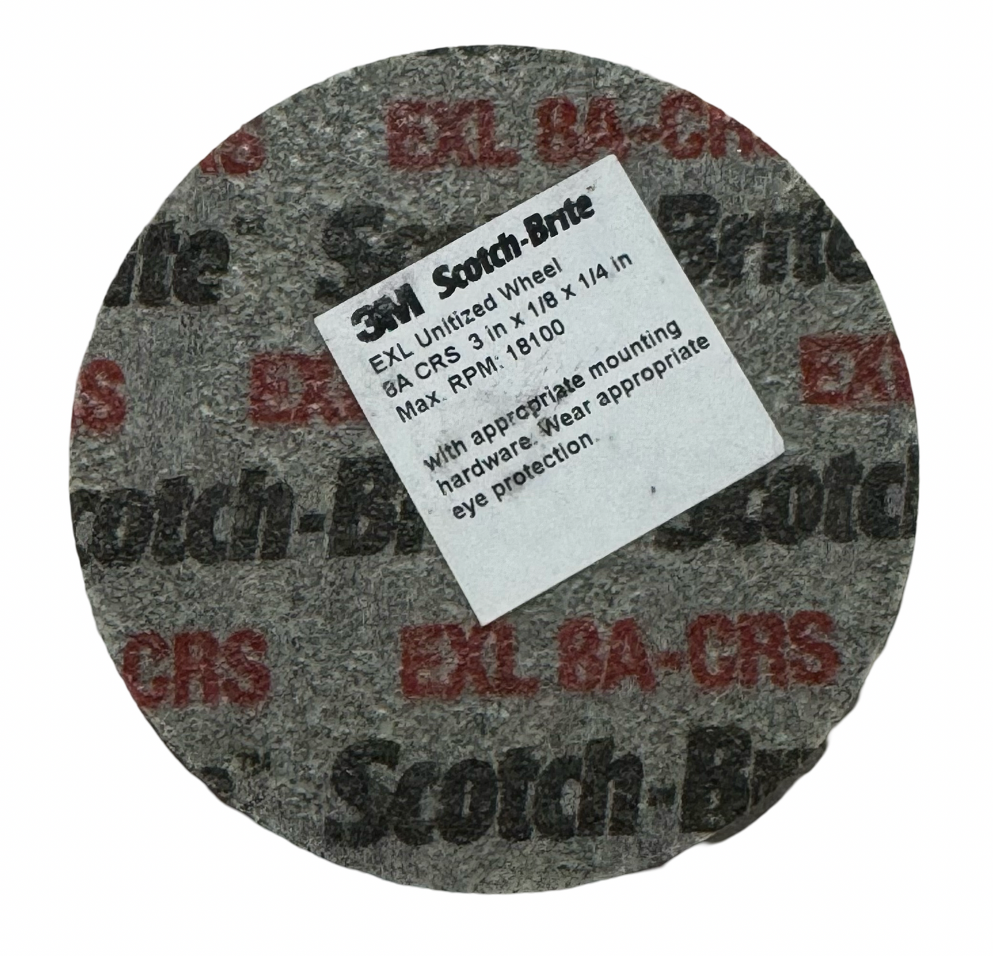 3M Scotch-Brite 3" x 1/8" x 1/4" EXL Unitized Wheel Aluminum Oxide 8A CRS