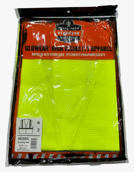 Ergodyne Unisex Adult Hook & Loop Closure Vest, Lime, 4X-Large-5X-Large