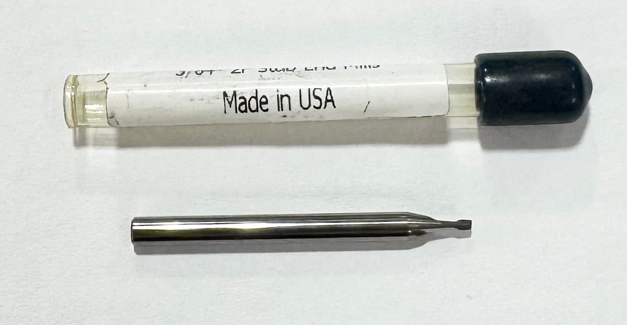 3/64" Carbide End Mill 2 Flute Stub Length