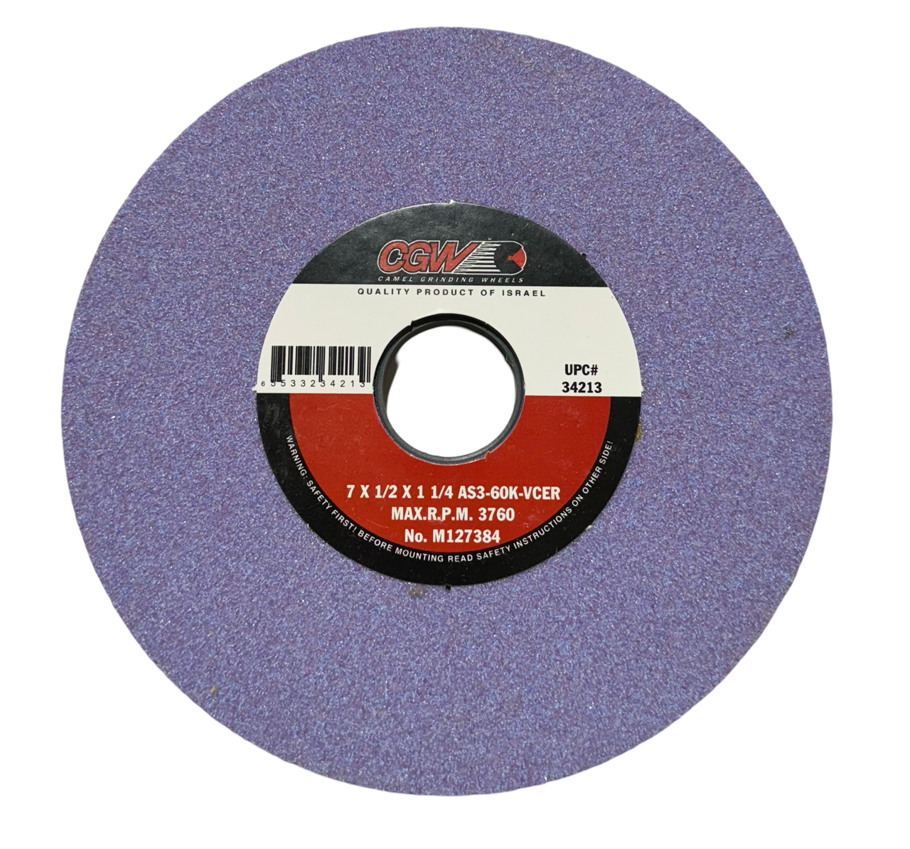 CGW 7" x 1/2" x 1-1/4" Surface Grinding Wheel AS3-60K-VCER